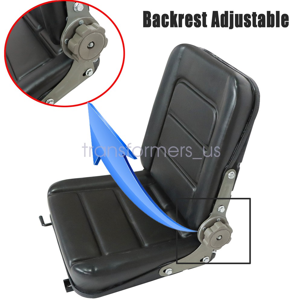 Universal Forklift Seat Fold Down Tractor Seat with Adjustable Angle Back