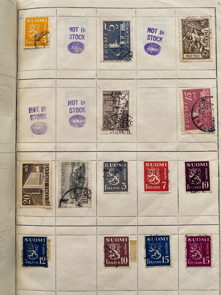 WW Stamps Finland hinged on approval pages