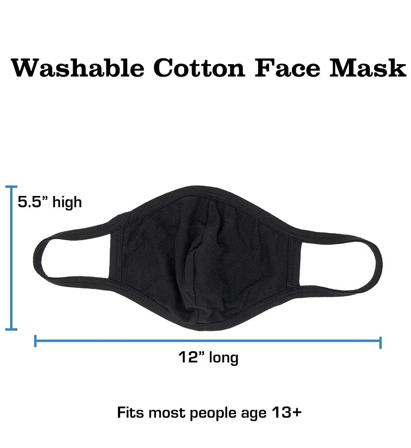 Face Mask Multi Pack Fabric, 2 Hawaiian Design & 2 Black - 4 Mask Pack