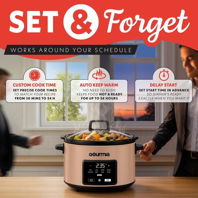 4.5Qt Programmable Slow Cooker Electric Crock Pot W/ Timer & Keep Warm Mode New