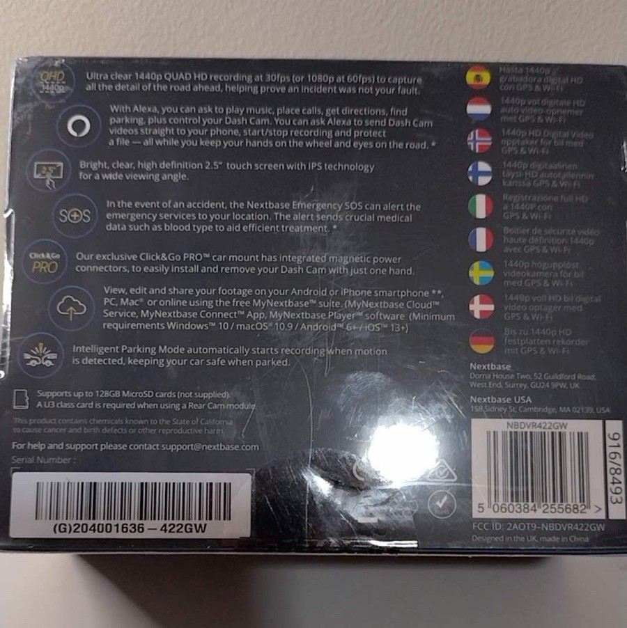 Nextbase 422GW Dash Cam - BRAND NEW SEALED