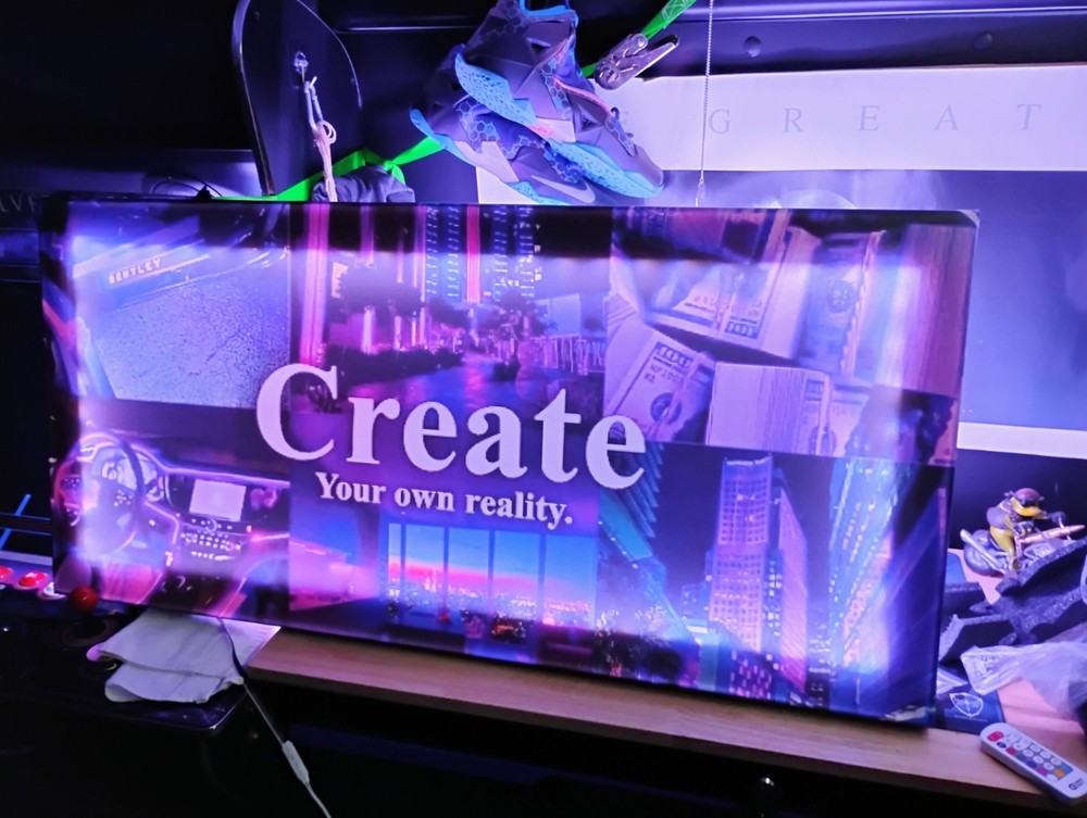 Decorating LED Wall Canvas Sign  Strip Remote 20"x42"