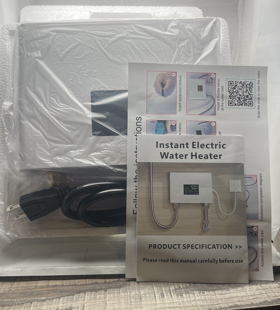 NEW OPEN BOX Unbranded Mini Electric Water Heater LG001A 110 Volt 3000 Watt