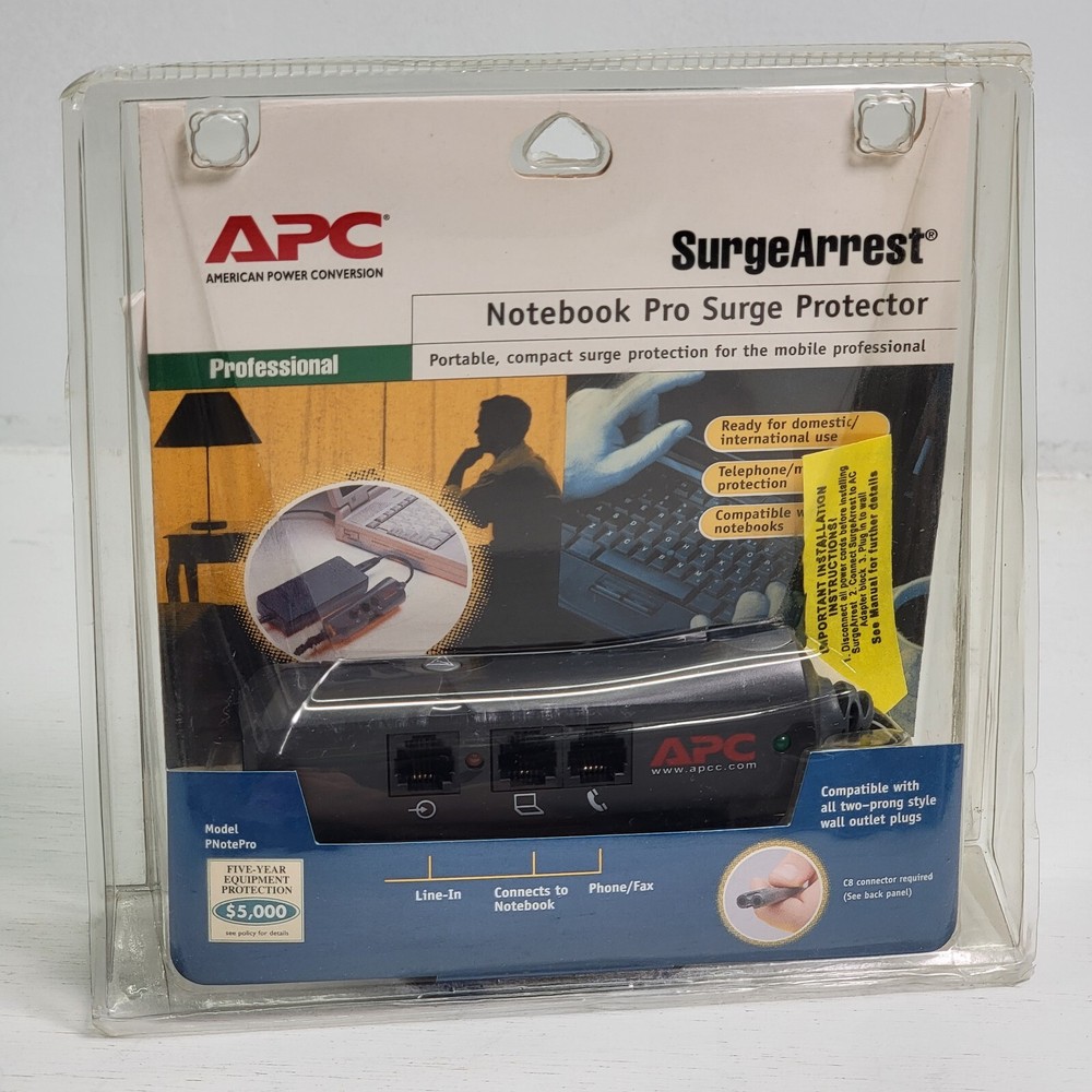 APC PNOTE PRO SURGE PROTECTOR NOTEBOOK 2 PRONG ADAPTER PNOTEPRO COMPUTER