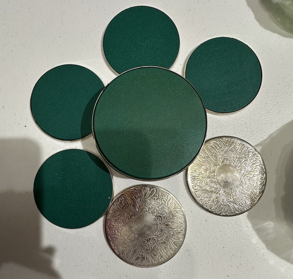 Vintage Silver Plated Placemat, Coasters