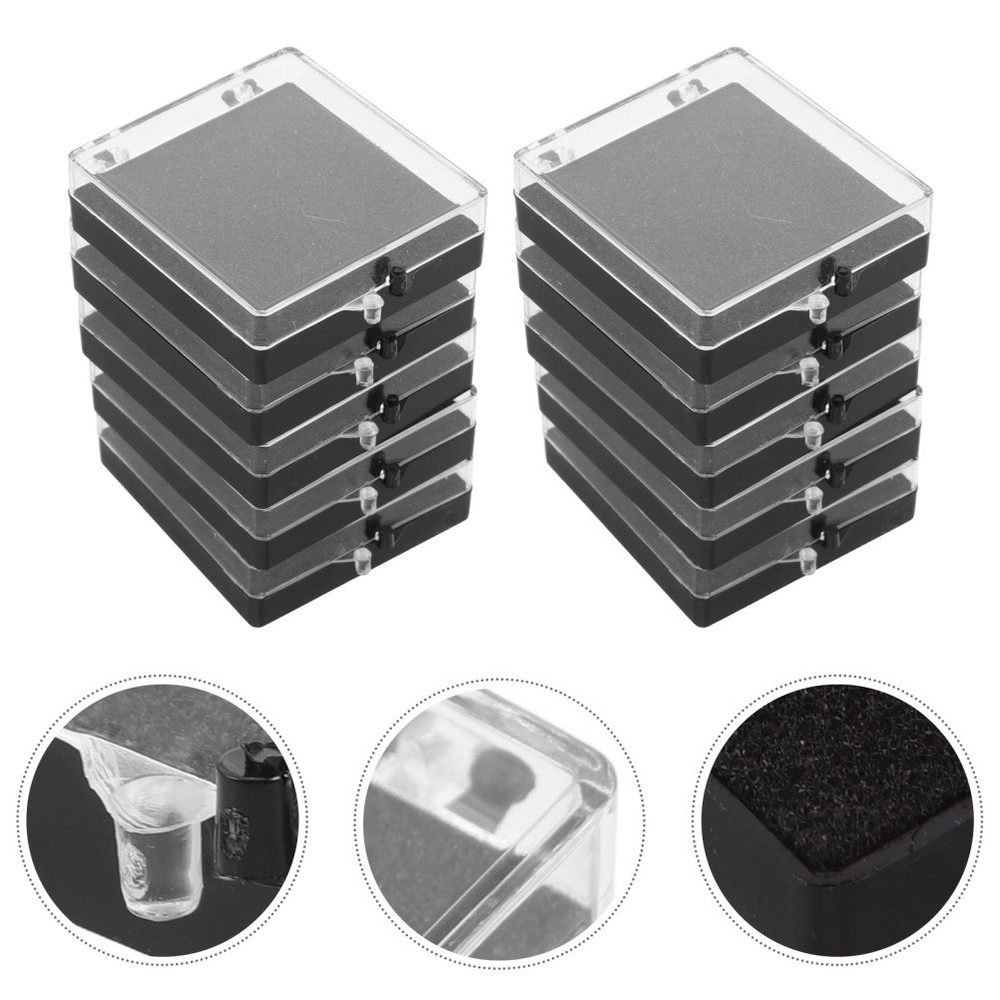 10 Pcs Plastic Pin Storage Case Brooch Display Boxes Collection Holder Lapel