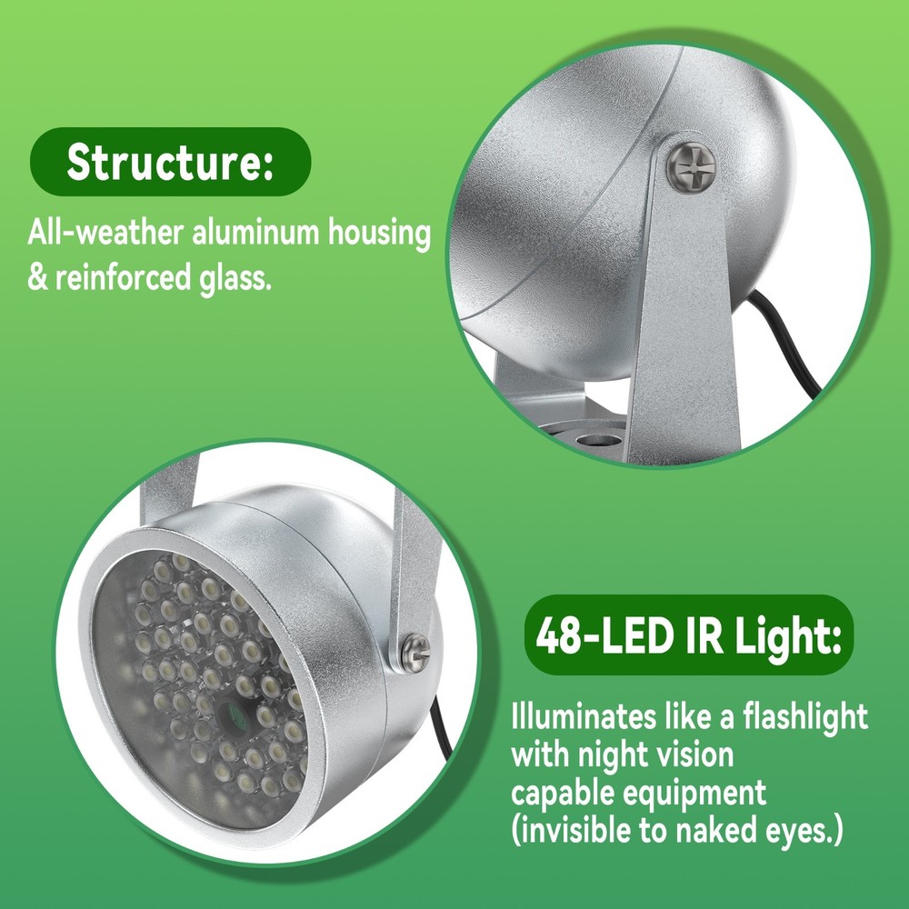 2pcs 48 LED Illuminator IR Infrared Night Vision Light for Security CCTV Camera