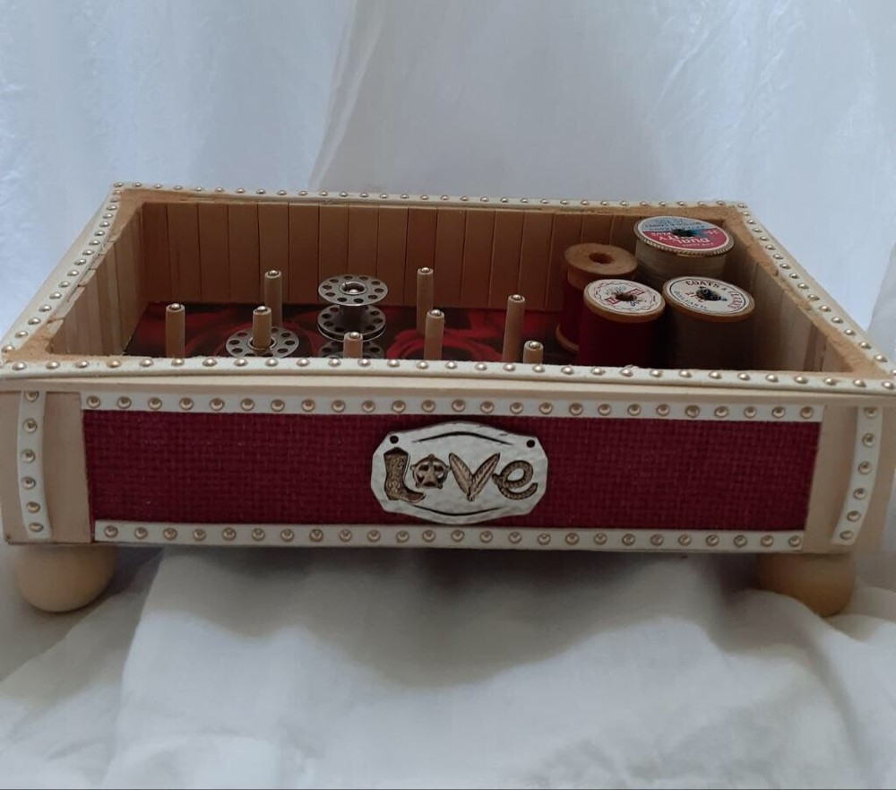 Wood Thread bobbin holder sewing room organizer , custom