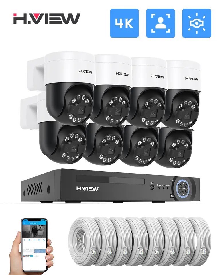 8MP Cctv Security Camera System - 5 Cameras