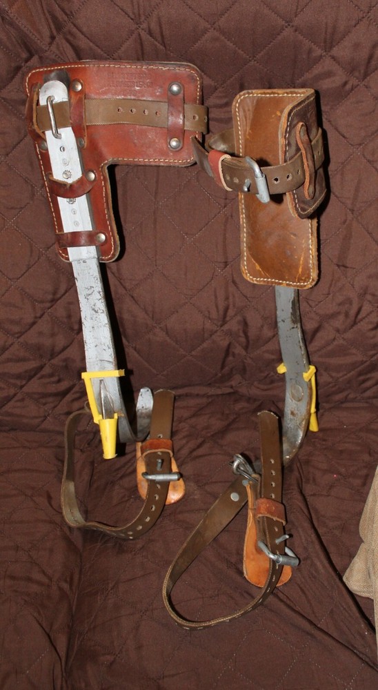 Bell System Burgess Lea Co.  Adjustable Wood Pole Climbers Hooks