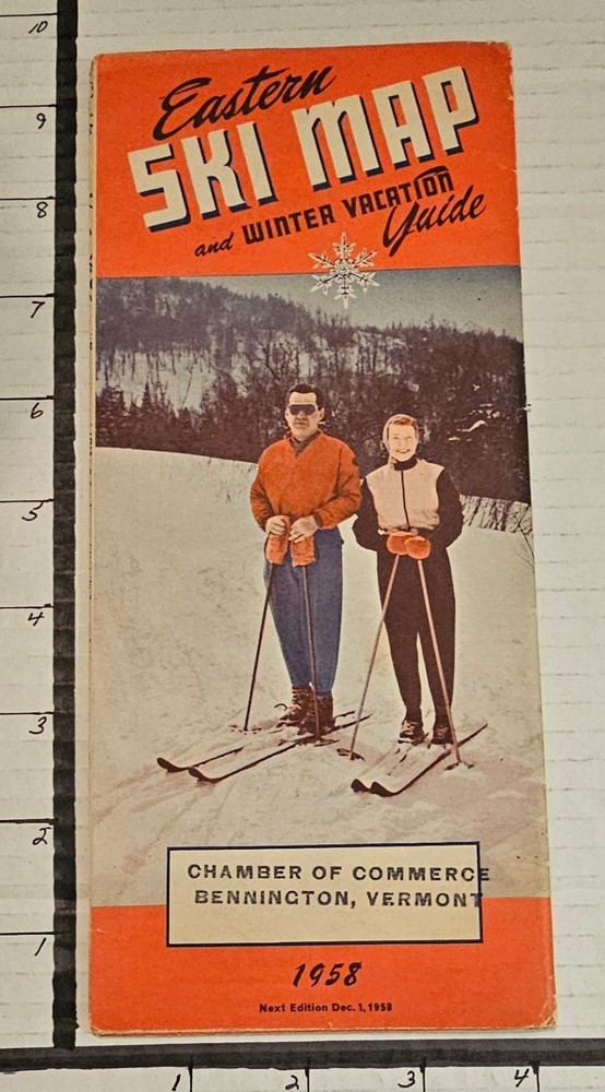 1958 EASTERN SKI MAP GUIDE.  See Description For More.