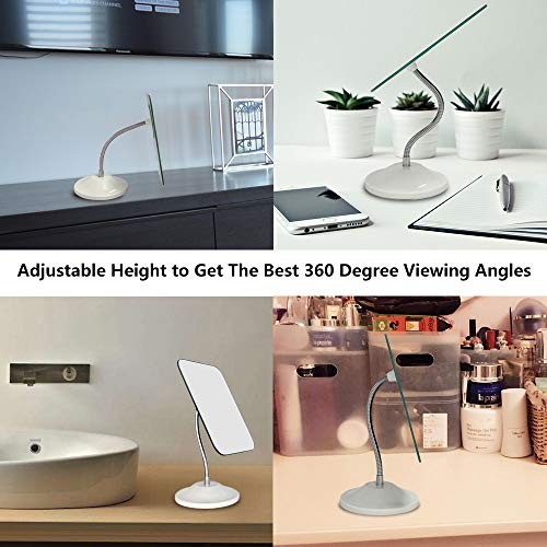 Adjustable White(flexible Makeup Mirror With Stand) 6.5"L x 5.3"W(Medium)