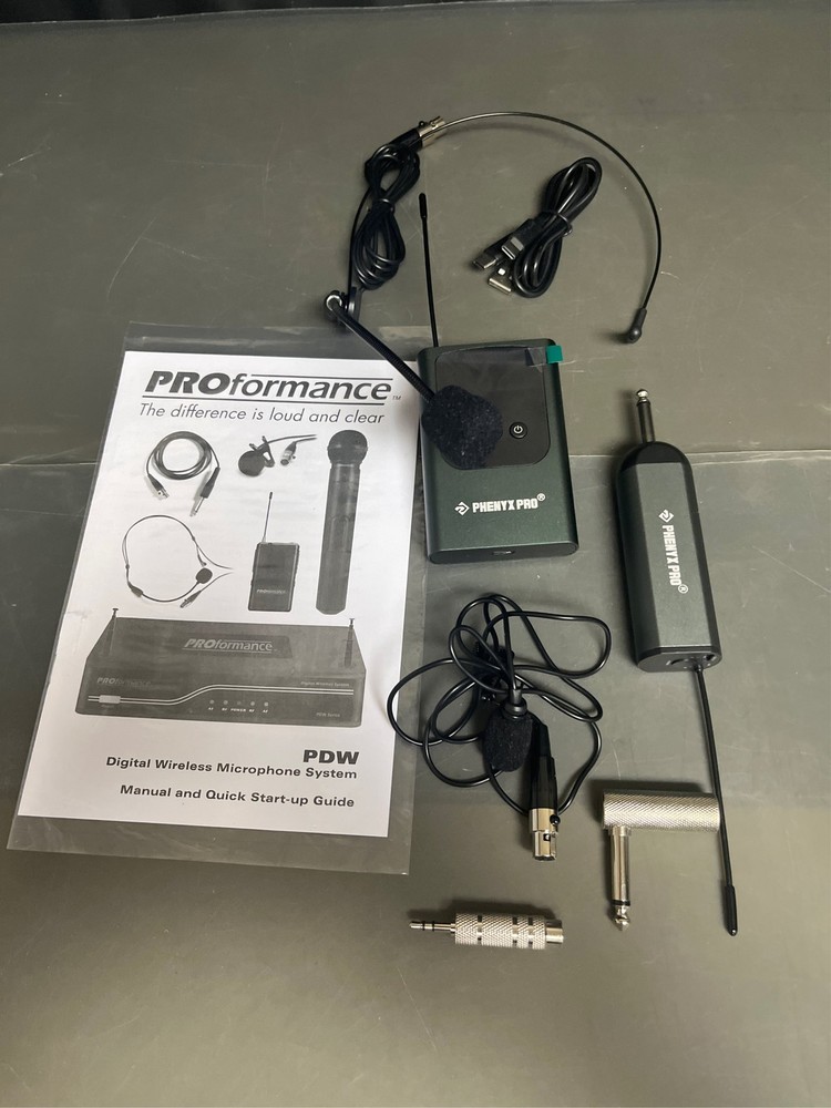 Phenyx Pro Single Digital Wireless Microphone System, w/Mini Receiver, Bodypack