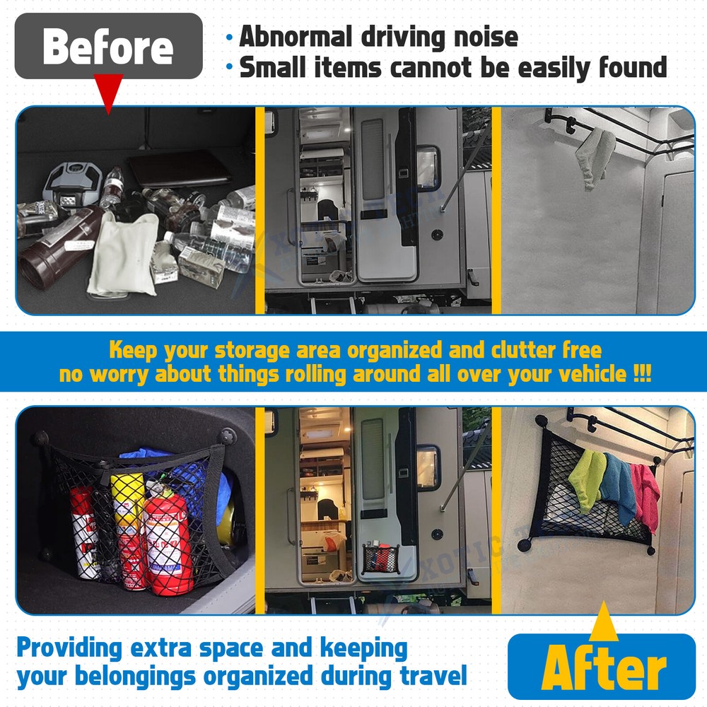 2pcs Small Cargo Net Elastic Pocket Storage Mesh Net Universal For Car SUV Vans