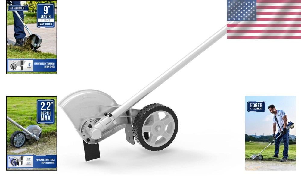 9-Inch Lawn Edger Tool with Adjustable Depth & Durable Steel Construction