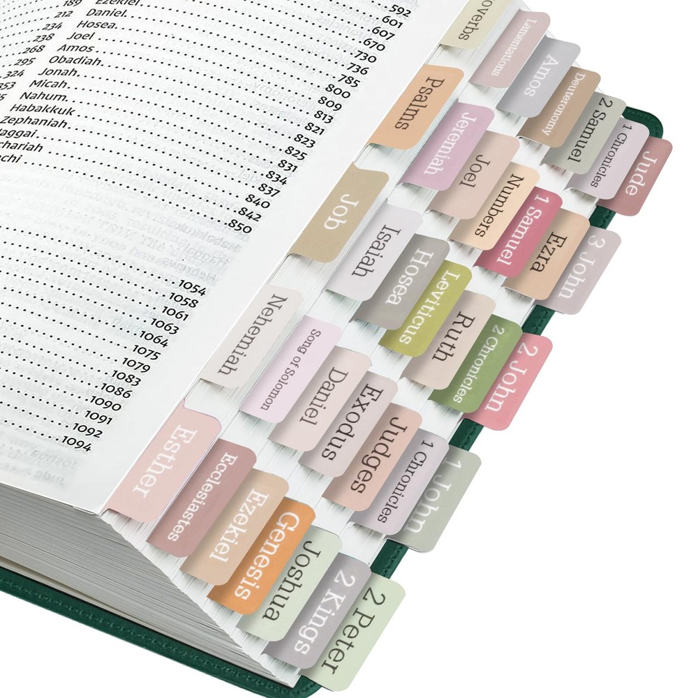 Laminated Bible Tabs,75 Tabs,Laminated Index Tabs for Women and Boho