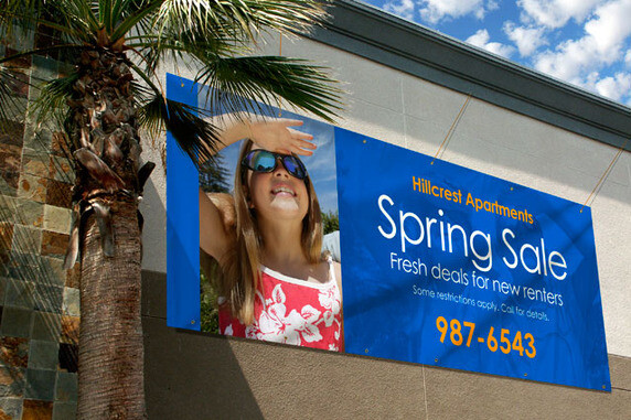 48" x48" Custom Premium Vinyl Banner 13oz Full Color - Free Basic Design Include