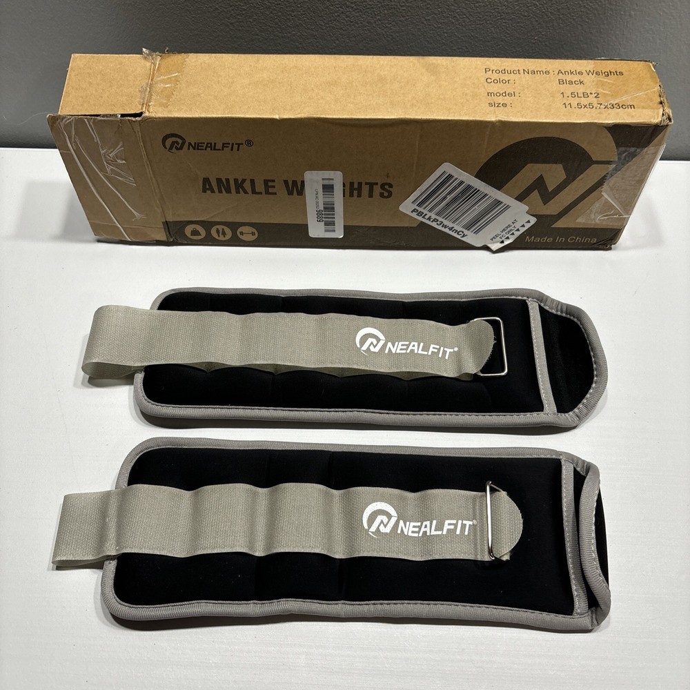 NEALFIT Ankle Weights 1.5 Lbs Each Black
