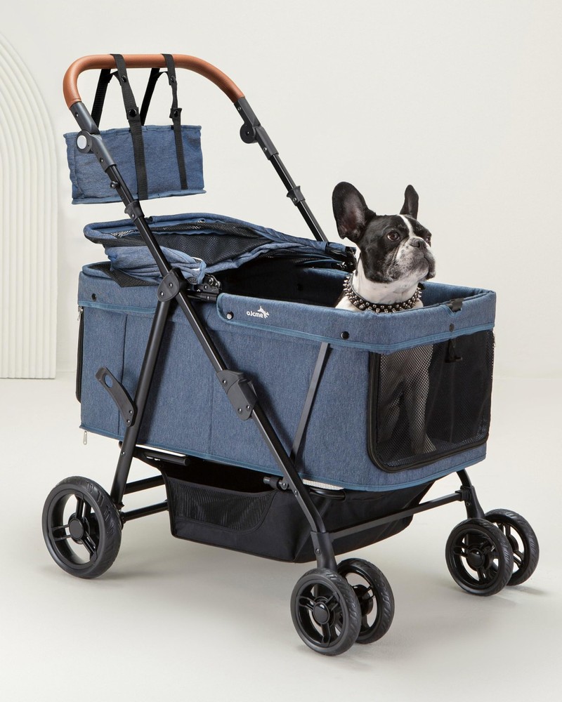 Large Dog Stroller for Two Small Pets, Heavy Duty, Foldable, Ventilated
