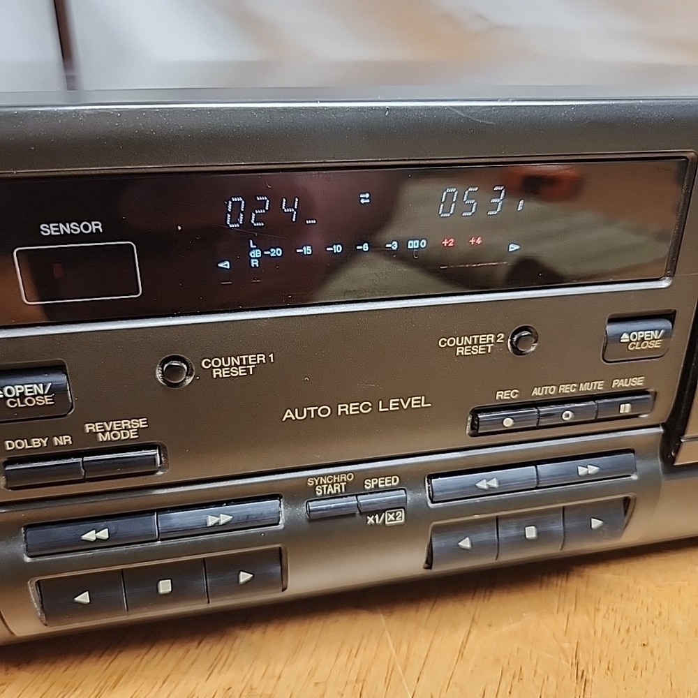 Technics RS-TR170 Dual Cassette Deck Auto Reverse Dolby audio Tested Working