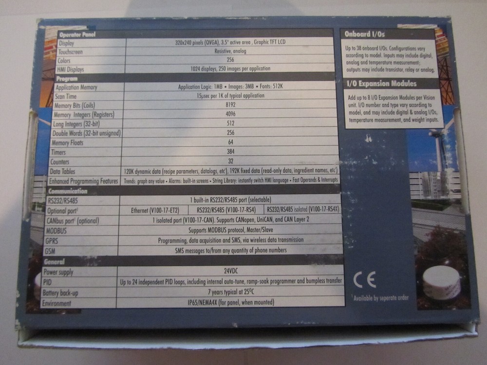 UNITRONICS VISION 350 V350-35-TA24 PROGRAMABLE LOGIC CONTROLLER UNUSED