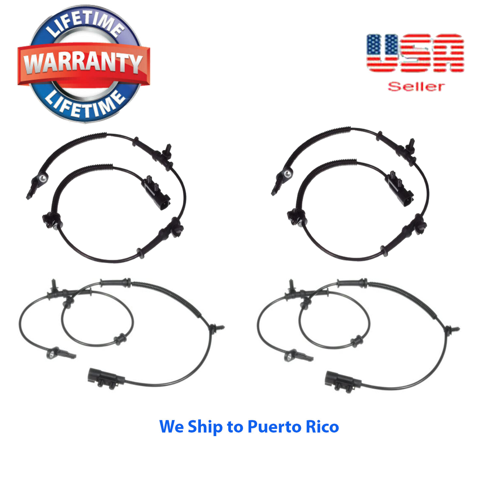 4 Kit ABS Wheel Speed Sensor Rear Front Left & Right Fit Dodge Durango 2013-2015