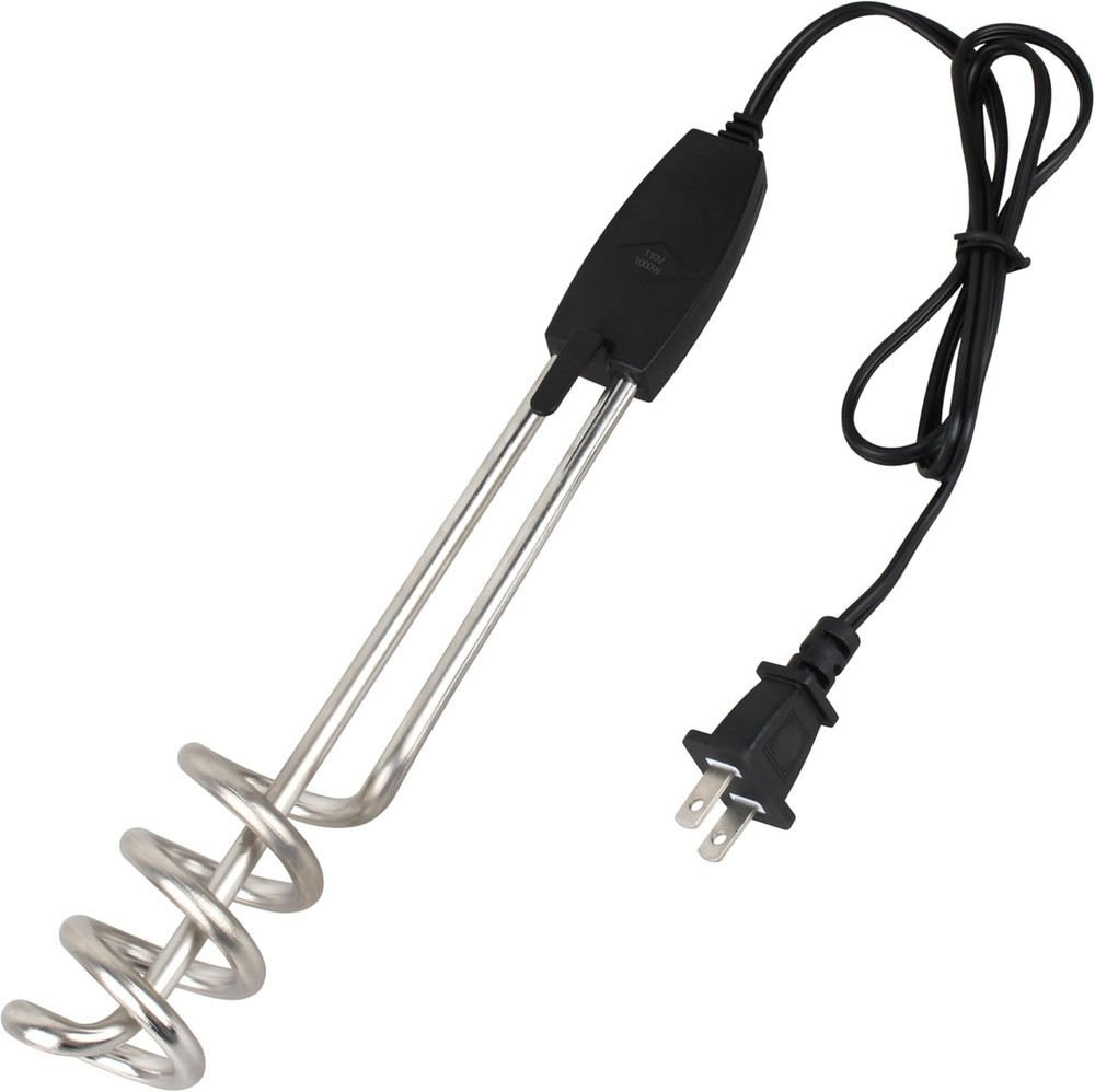 Stainless Steel Immersion Heater/Submersible Water Heater,1000W-110V Portable
