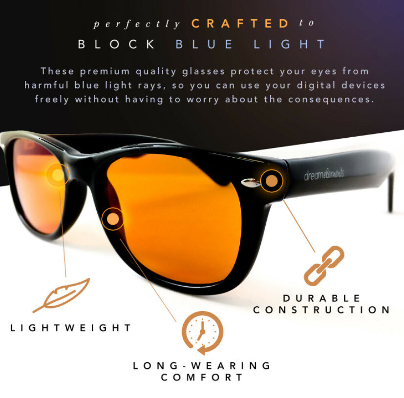 Dream Elements Anti Blue Light Glasses | Sleep Support | Includes FREE Gift Bag!