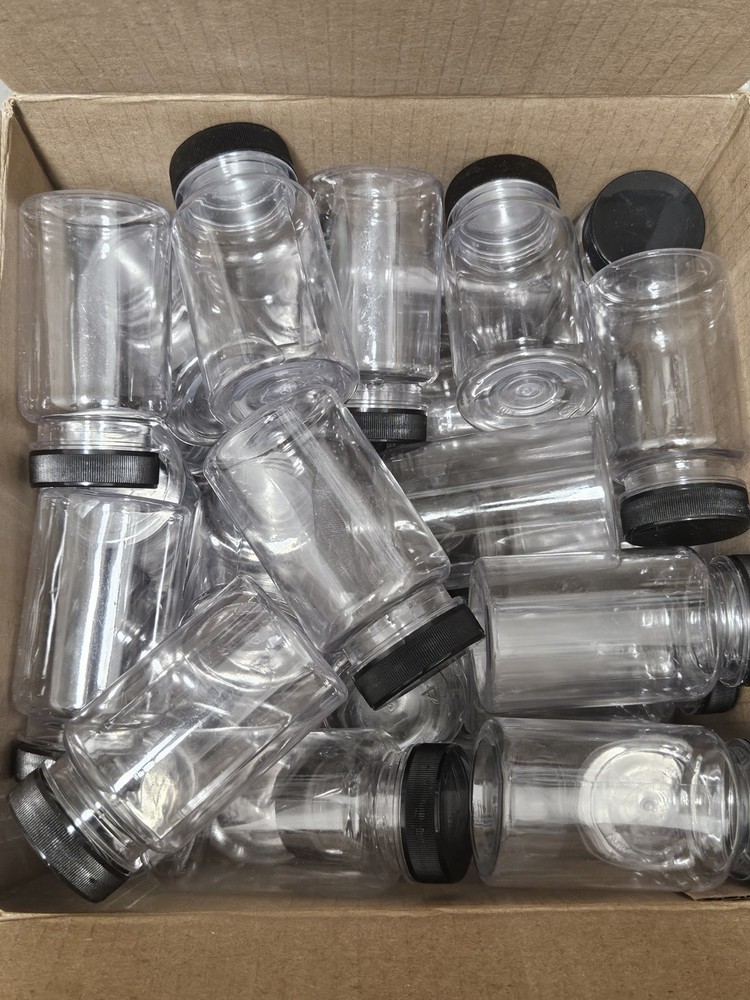 55 Clear Plastic Bottles With Lids
