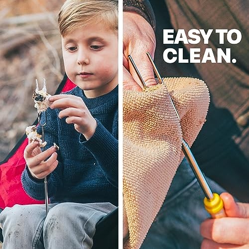 Smores Sticks for Fire Pit Long - Marshmallow Roasting Sticks 5 Fork Set