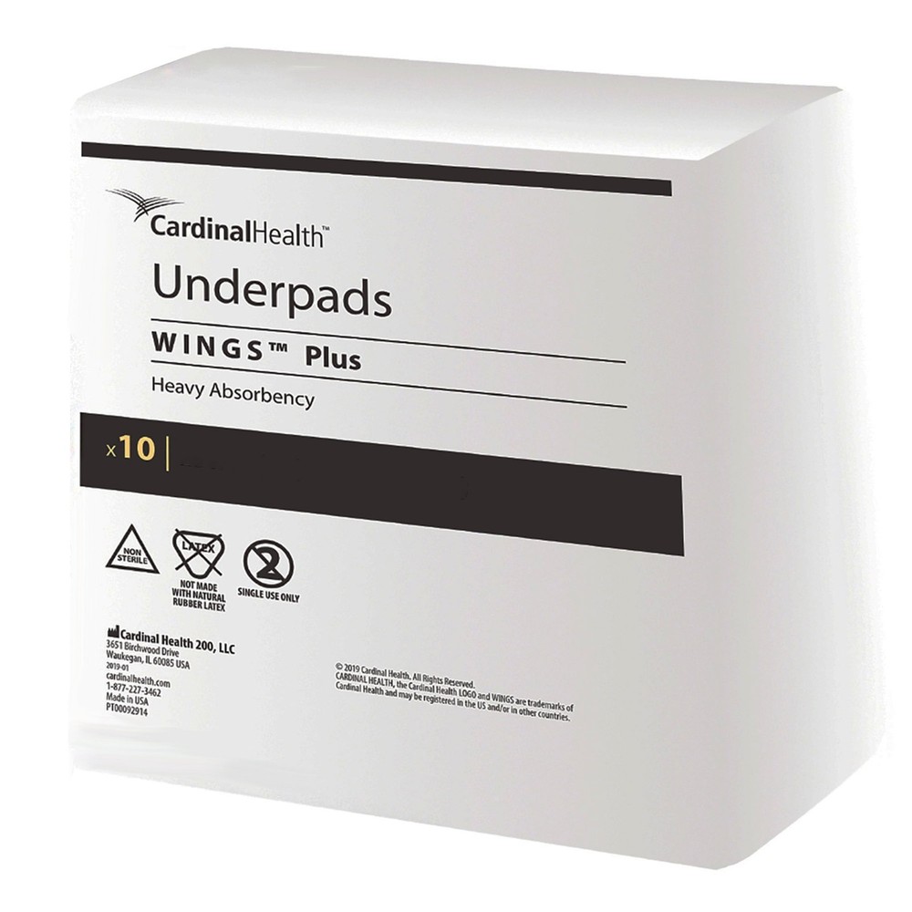Wings Plus Underpad Heavy Absorbency 30X30" 10 ct