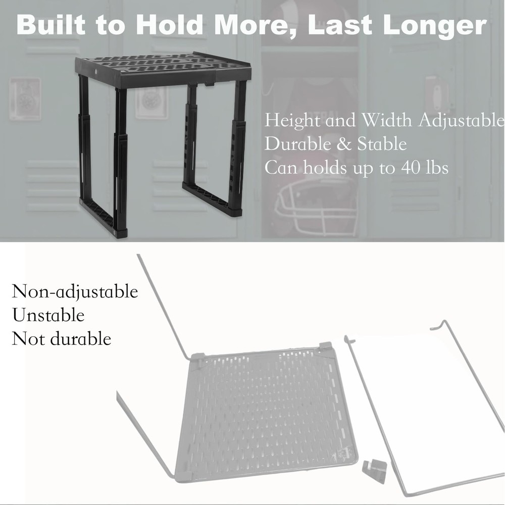 Adjustable Locker Shelf Organizer – Back to Essentials Locker Organizer for G...