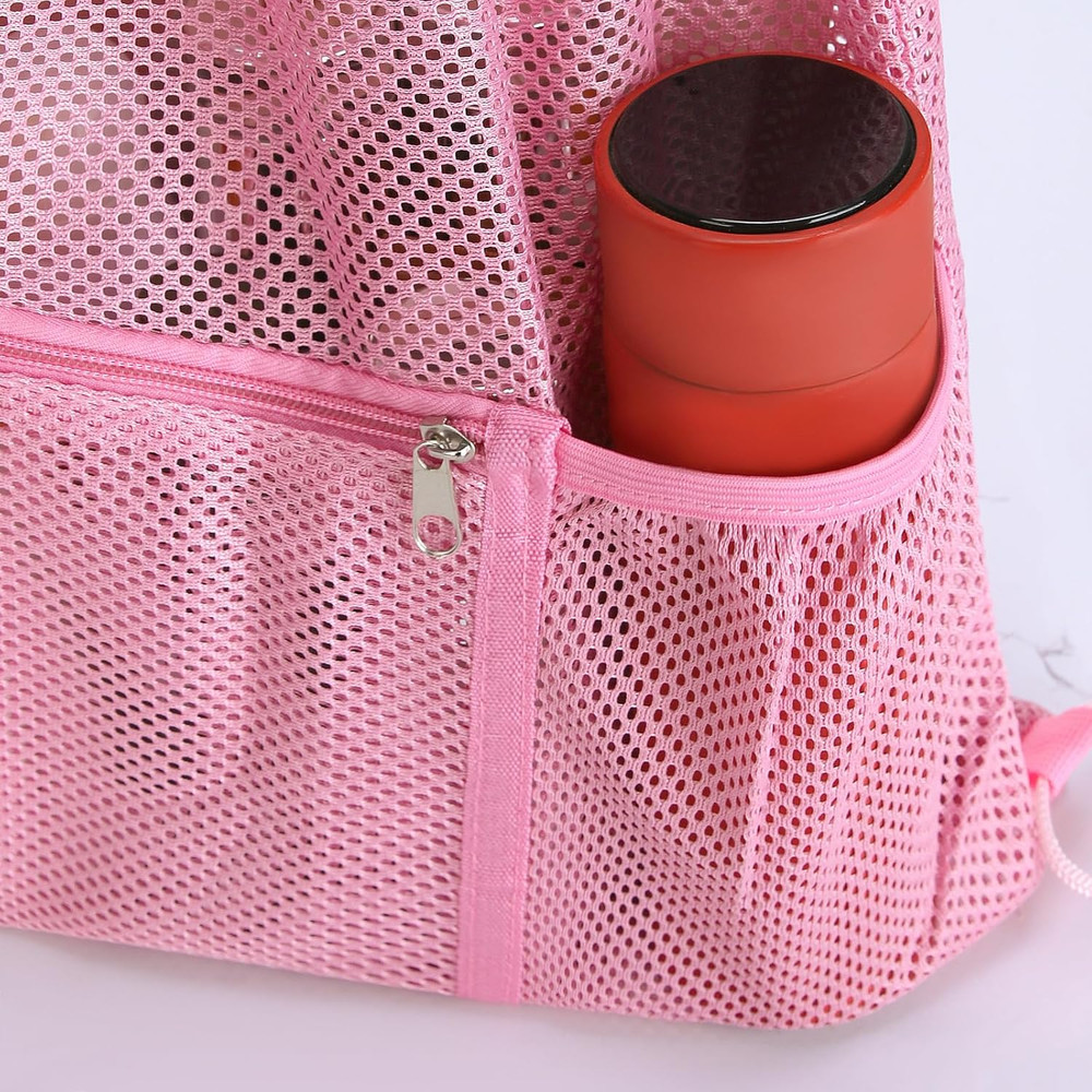 2 PACK Mesh Drawstring Backpack Bag, Multifunction Mesh Bag for Swimming, Athlet