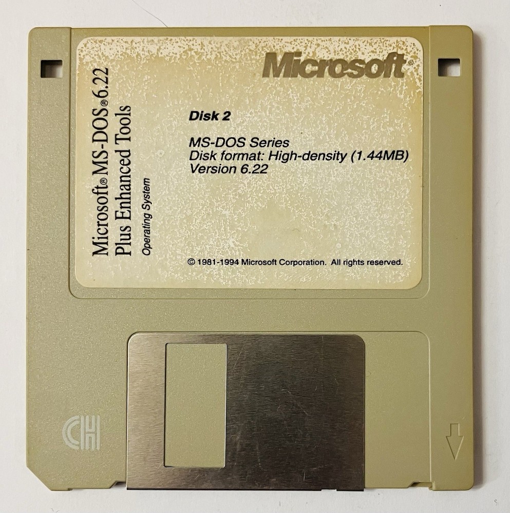 Microsoft MS-DOS 6.22 Plus Enhanced Tools 3.5 Floppy Disk Set Vintage OEM