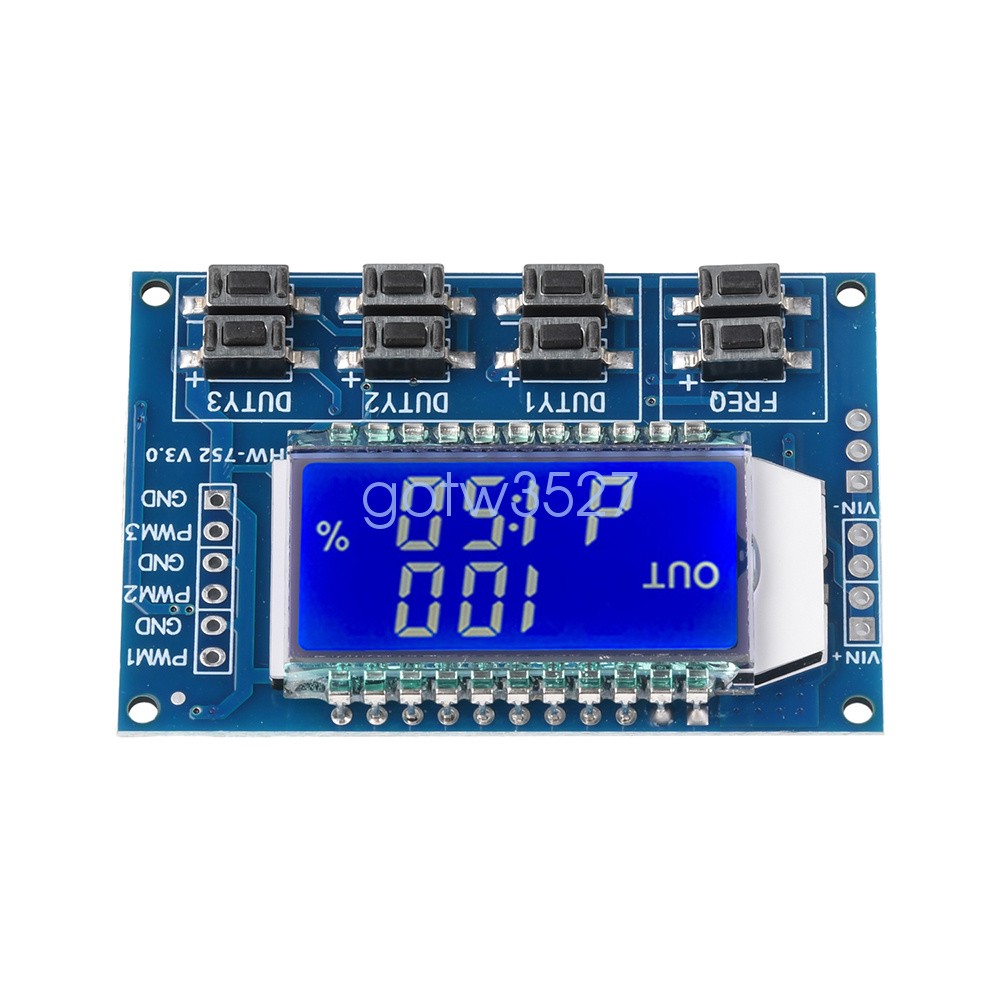 PWM Pulse Wave Frequency Duty Cycle Adjustable Module 3-Channel Signal Generator