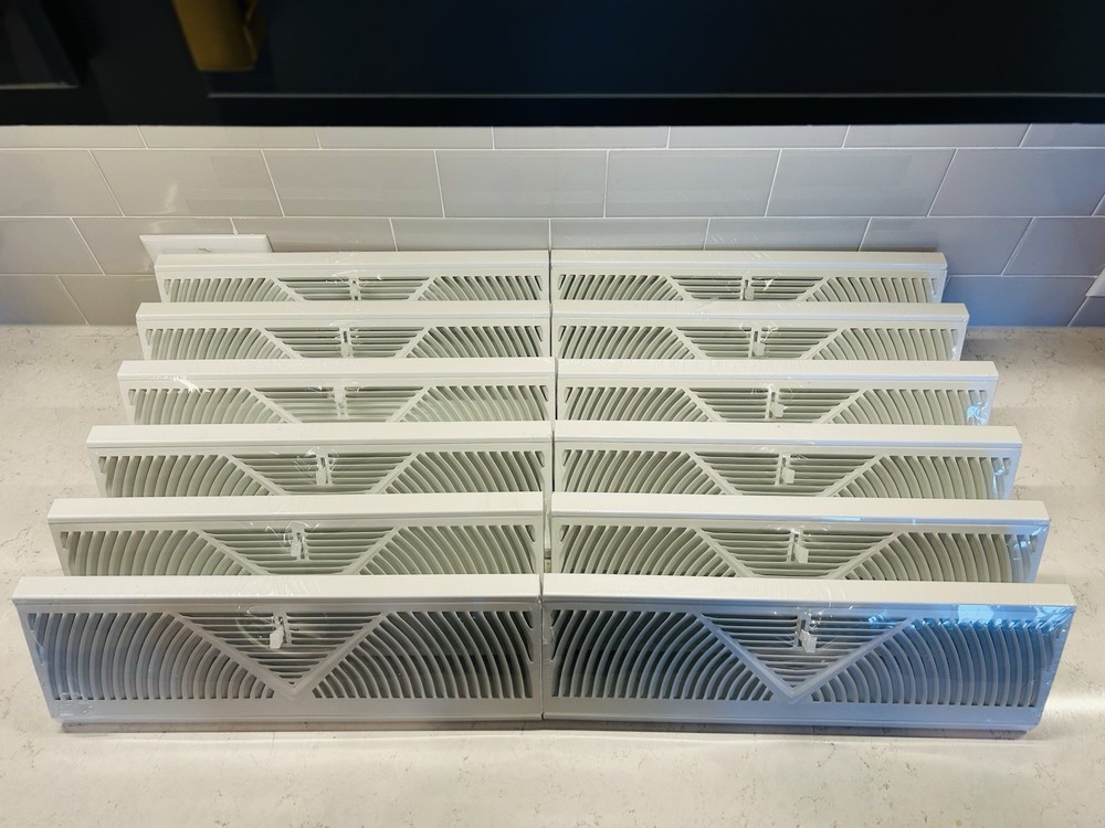 6 Pcs Baseboard Register Vent 15”  Round Flow Diffuser Covers (White)