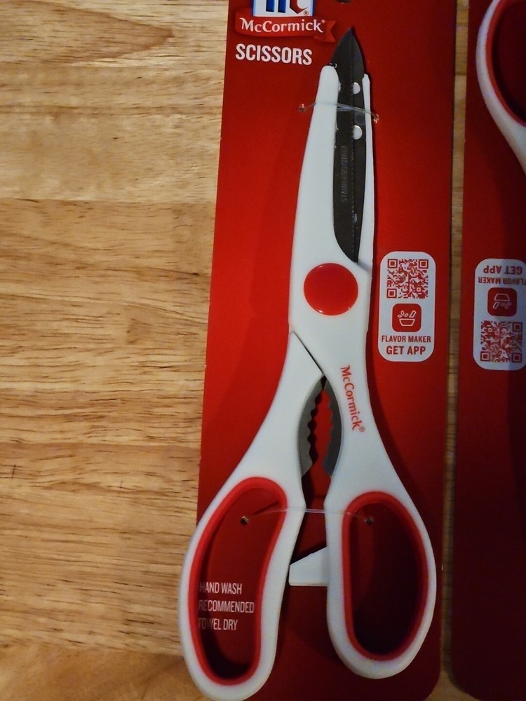 2 PAIR McCormick Sharp Kitchen Scissors Shears Multi Purpose Stainless Steel