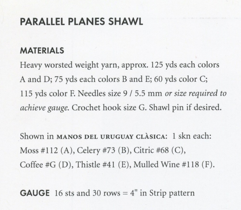 Designs by Judith Knitting Pattern DJ36 Parallel Planes Shawl