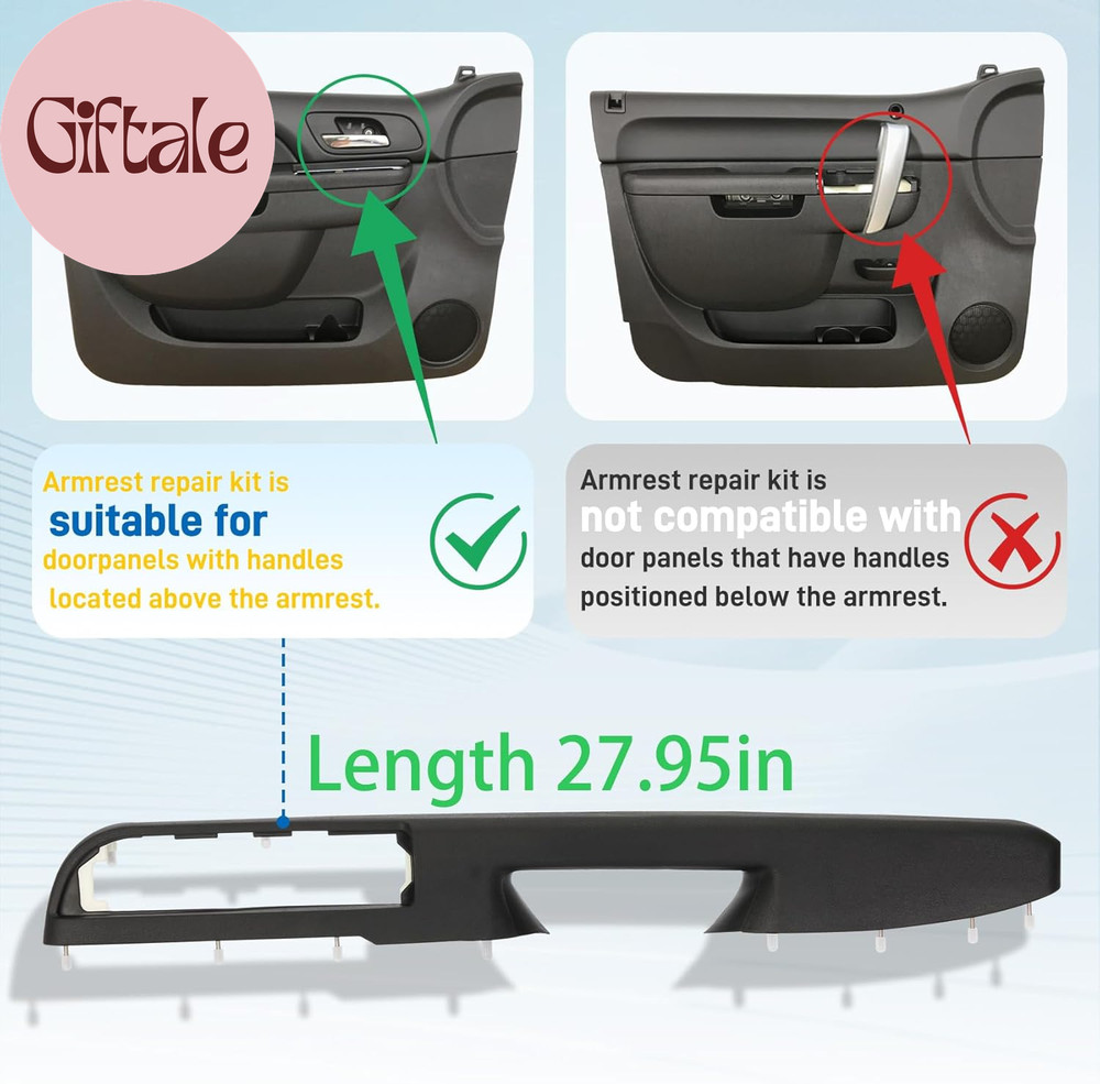 80994 Front Left Driver Side Armrest,Door Panel Handle Compatible with 2010-2014