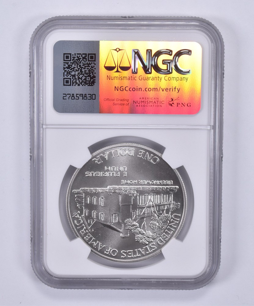 1990-W Eisenhower Commemorative Dollar MS70 NGC Brown Label