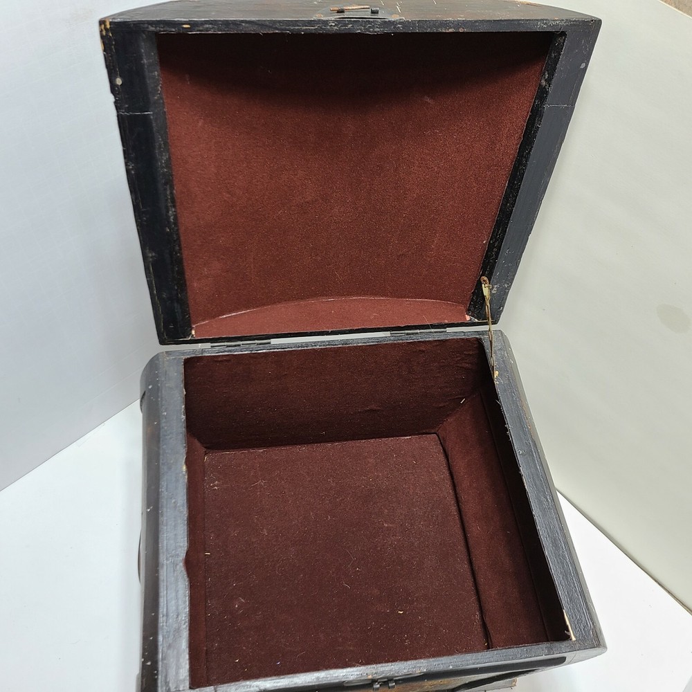 Antique Tabe Top Chest Copper Inlay