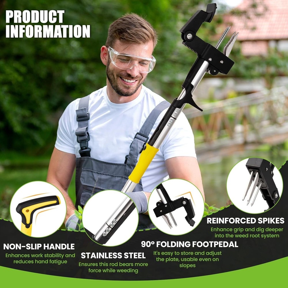 Weed Puller Tool, Stand Up Weed Puller Heavy Duty Garden Tool