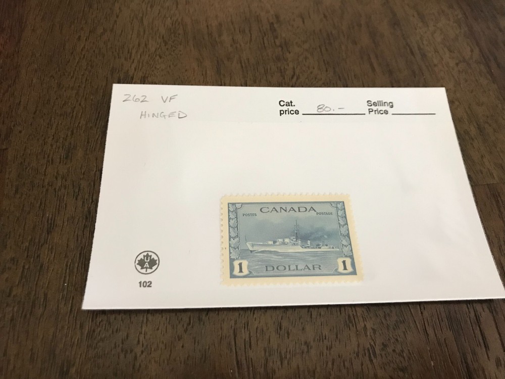 #262 VF Mint Hinged $1 Destroyer -  CV $80.00 (CA0183)