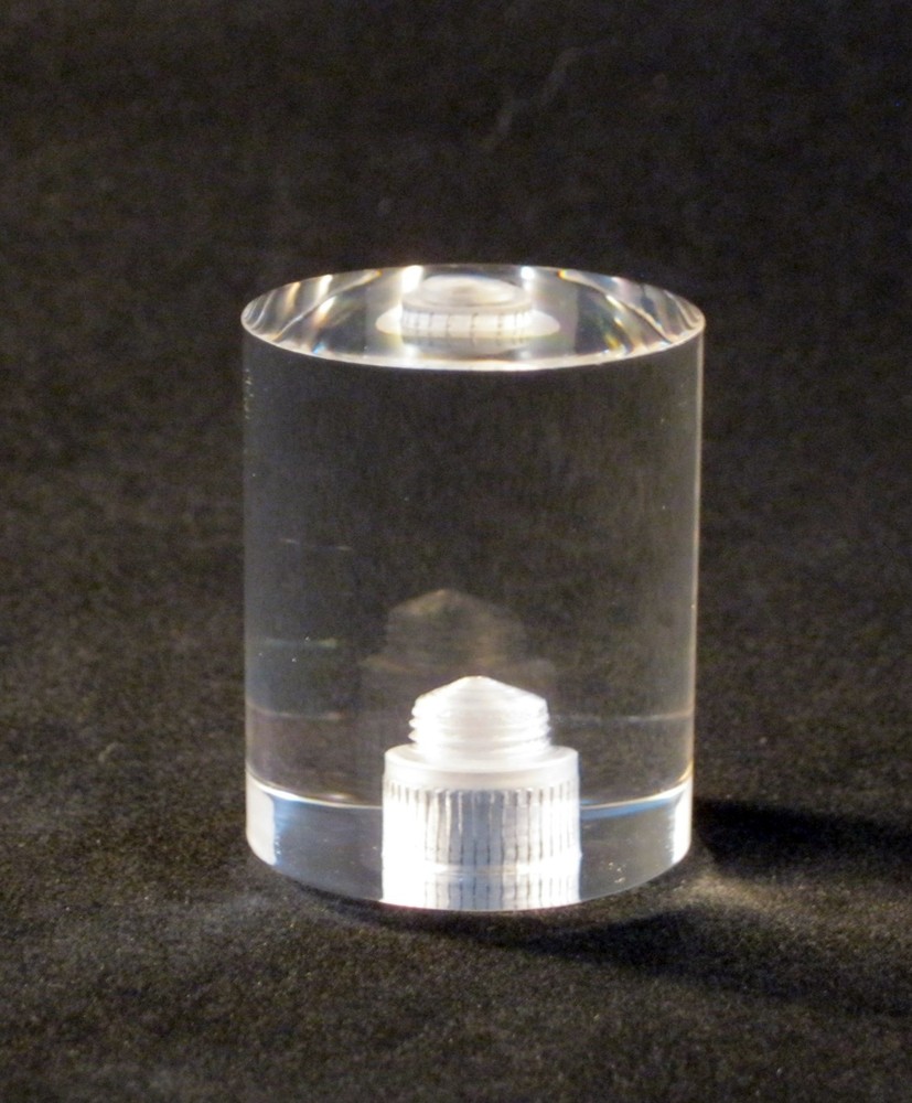 Lamp Finial-TRANSITIONAL ACRYLIC CYLINDER 1-1/2" Ht. CLEAR