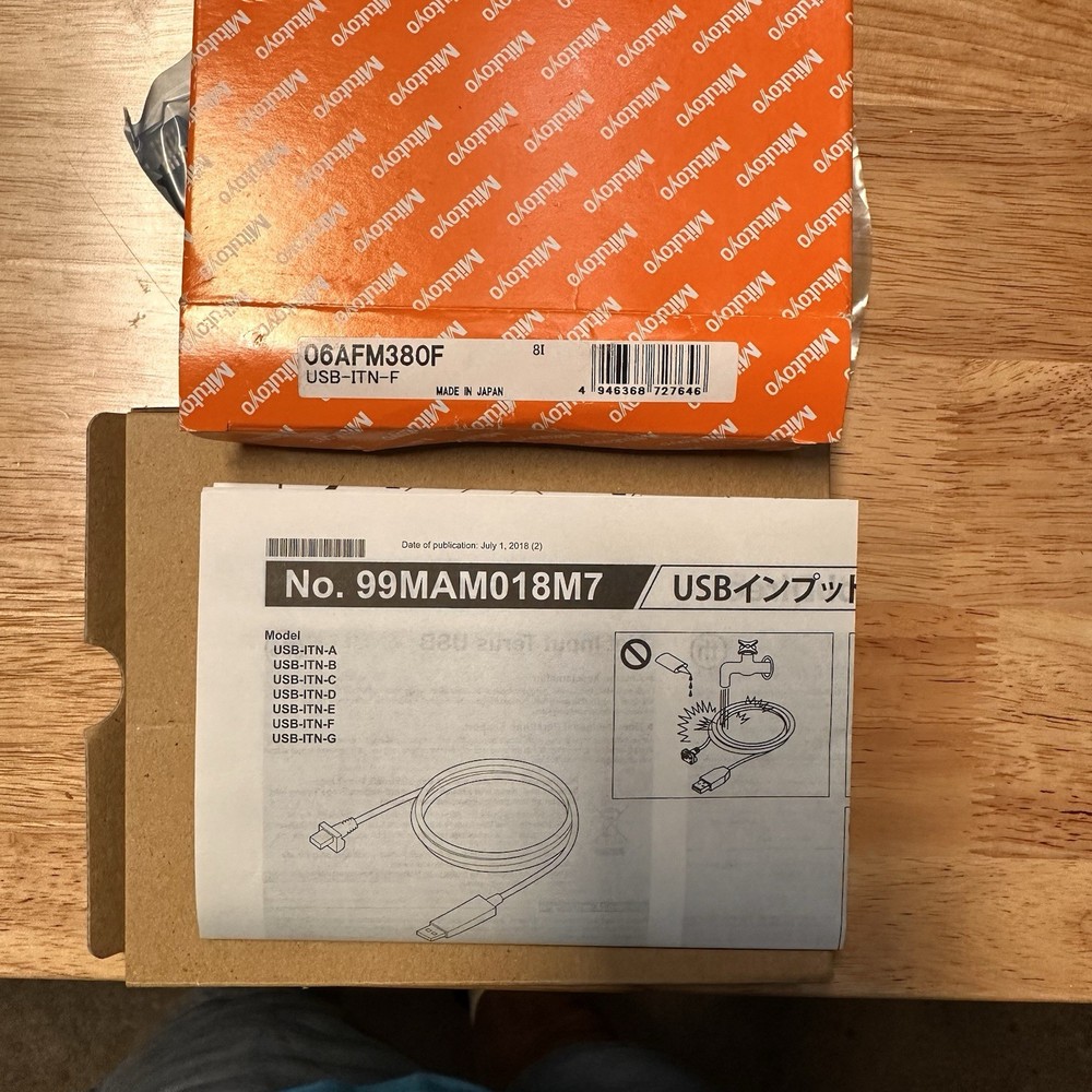 Mitutoyo 06AFM380F USB Input Tool Data Cable