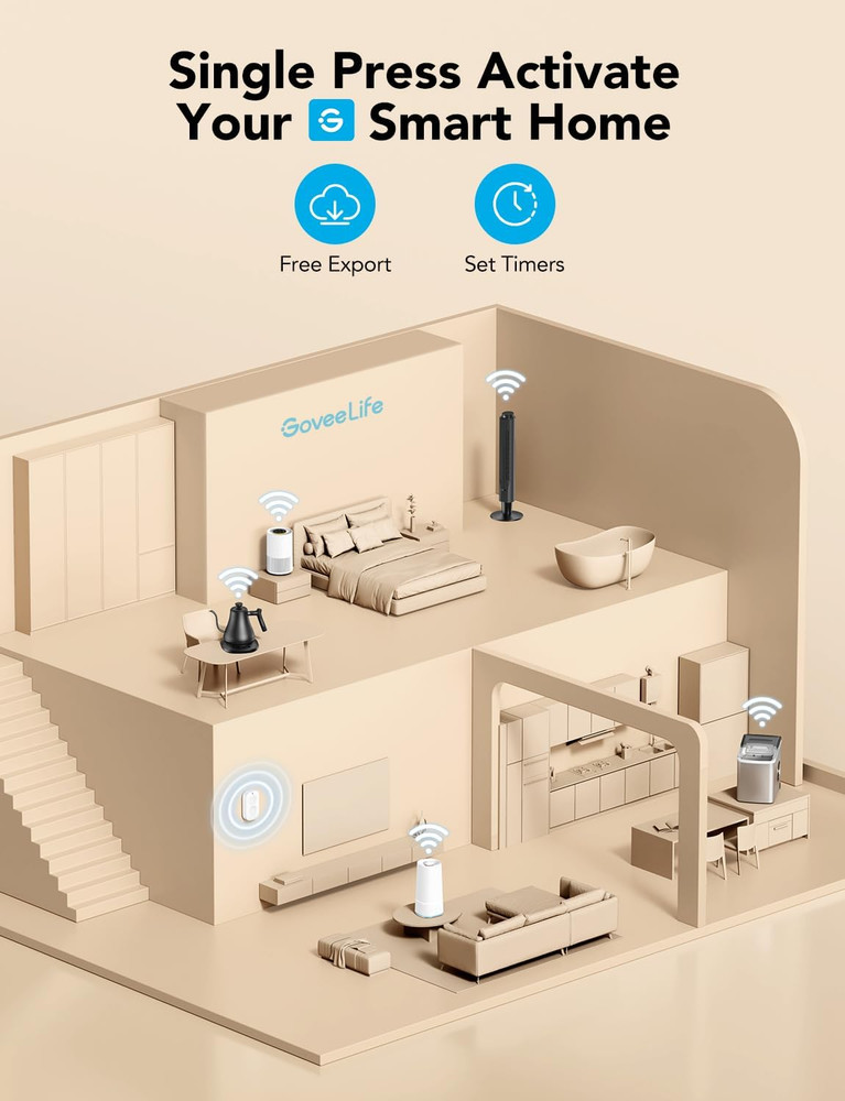 Smart Mini Double Button Switch, Group Control Multiple Devices, Versatile Wirel