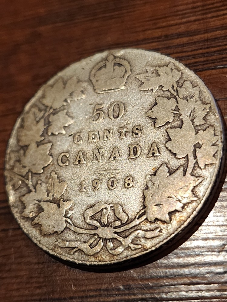 1908 Canada 50 Cents Silver Coin