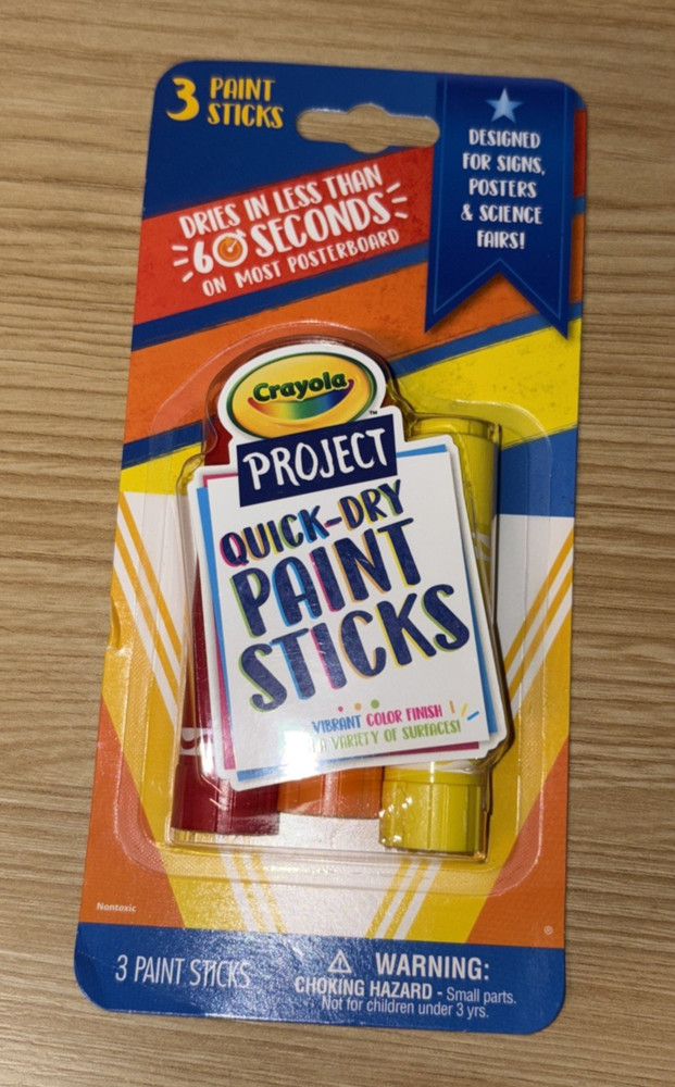 Crayola Project Quick-Dry Paint Sticks, 3-Pack