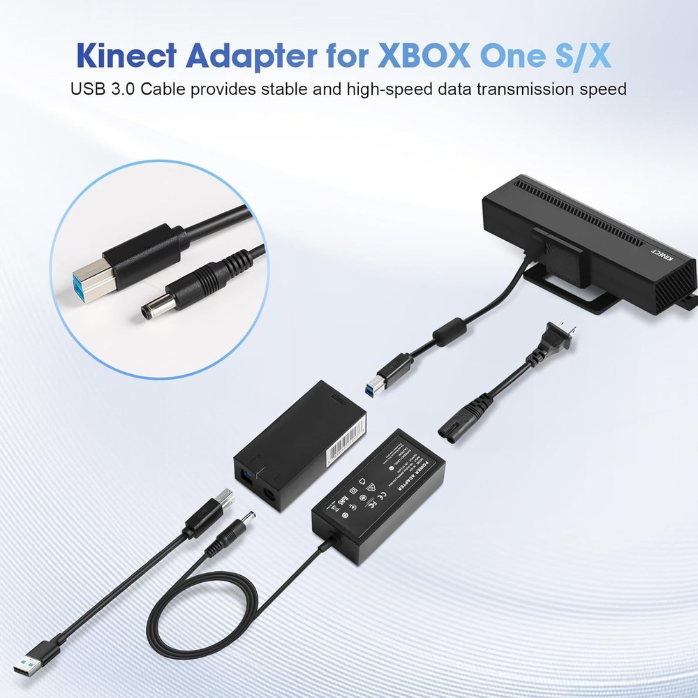 Kinect Adapter Charger for Xbox One S/X Kinect 2.0 Sensor and Windows PC