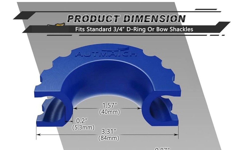 D Ring Shackle Isolators Kit 3/4 Blue